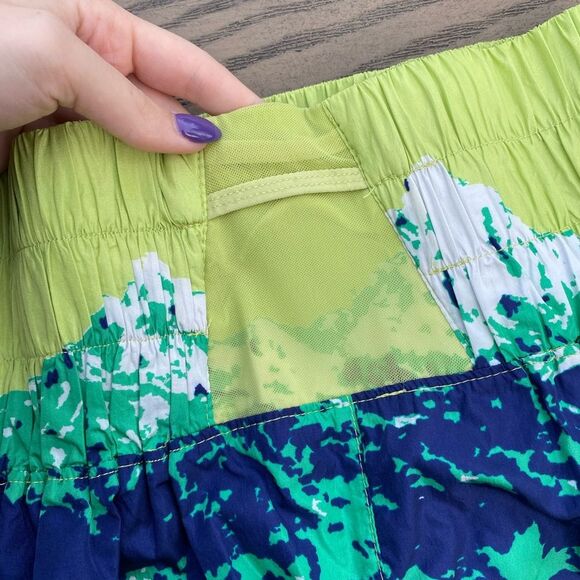 Free People size xs green blue yellow way home shorts atheltic - Picture 6 of 7
